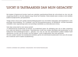 Art Project 'lucht is tastbaarder dan mijn gedachte' | 18 July - 26 September 2010 (flyer p2)