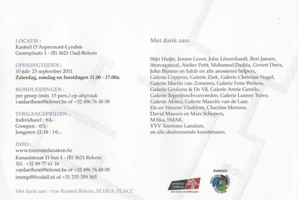 Art Project 'Tijdelijk Verblijf' | 10 July - 25 September 2011 (flyer p4)